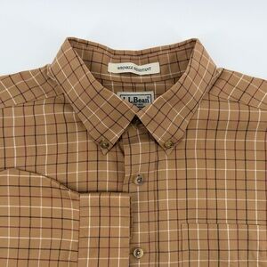 L.L. Bean Men's Brown Plaid Shirt L Reg